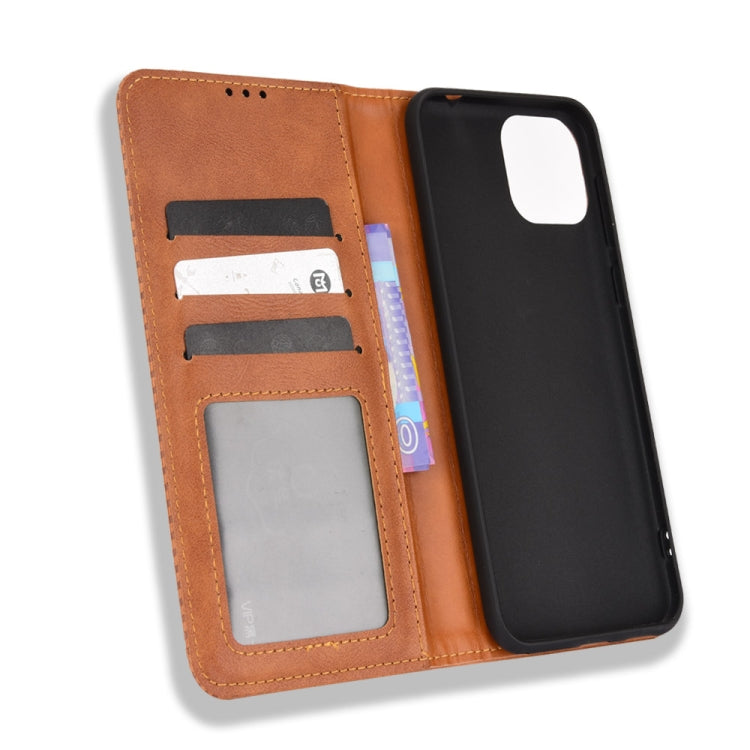 For Ulefone Note 6 / Note 6P Magnetic Buckle Retro Texture Leather Case(Brown)