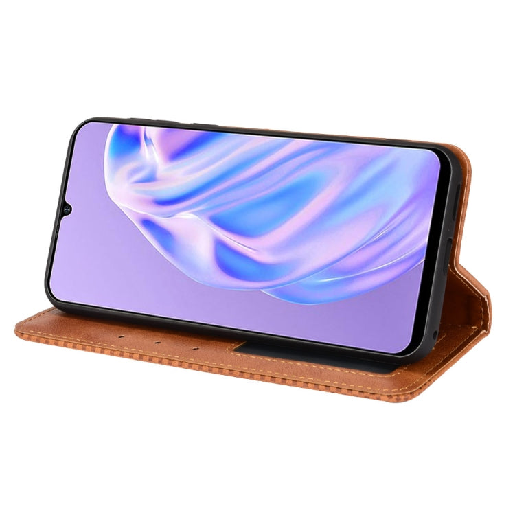 For Ulefone Note 6 / Note 6P Magnetic Buckle Retro Texture Leather Case(Brown)