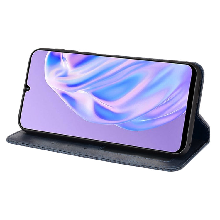 For Ulefone Note 6 / Note 6P Magnetic Buckle Retro Texture Leather Case(Blue)