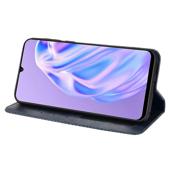 For Ulefone Note 6 / Note 6P Magnetic Buckle Retro Texture Leather Case(Blue)