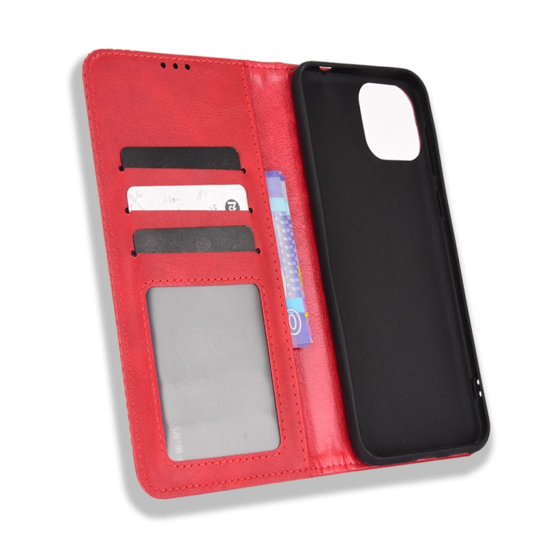 For Ulefone Note 6 / Note 6P Magnetic Buckle Retro Texture Leather Case(Red)