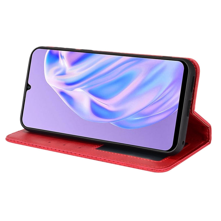 For Ulefone Note 6 / Note 6P Magnetic Buckle Retro Texture Leather Case(Red)