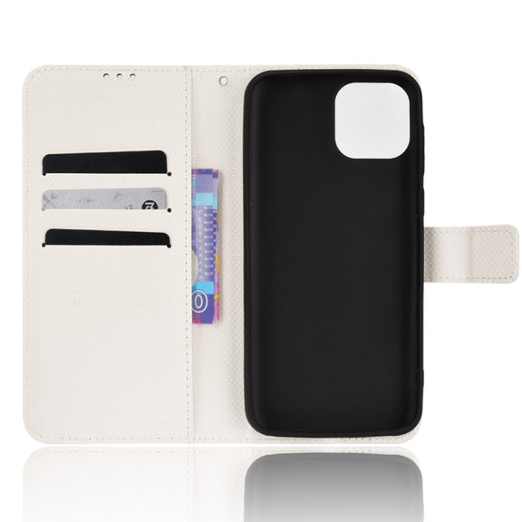 For Ulefone Note 6/ Note 6P Diamond Texture Leather Phone Case(White)