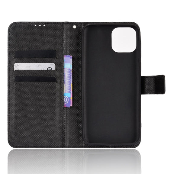 For Ulefone Note 6/ Note 6P Diamond Texture Leather Phone Case(Black)