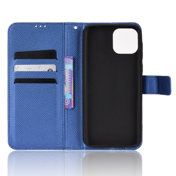 For Ulefone Note 6/ Note 6P Diamond Texture Leather Phone Case(Blue)