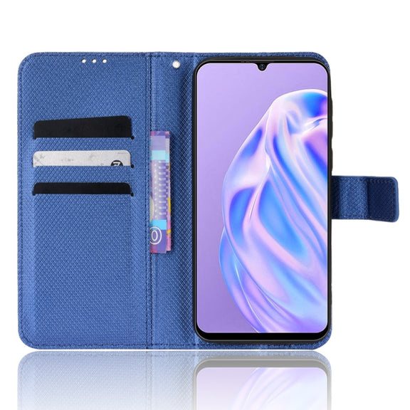 For Ulefone Note 6/ Note 6P Diamond Texture Leather Phone Case(Blue)