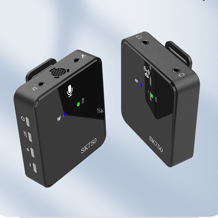 SK750 Type-C Charging One for One Wireless Lavalier Mini Microphone(Black)