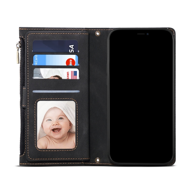For Motorola Edge S30 Retro Frosted Leather Phone Case(Black)