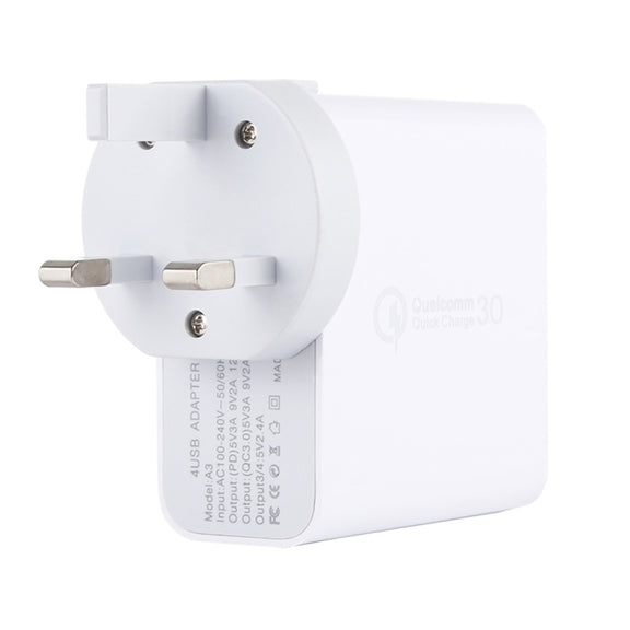 A3 PD 18W USB-C / Type-C + QC3.0 USB + Dual USB Interface Travel Charger