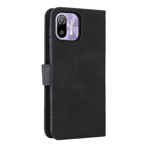 For Ulefone Note 6 Skin Feel Magnetic Flip Leather Phone Case(Black)