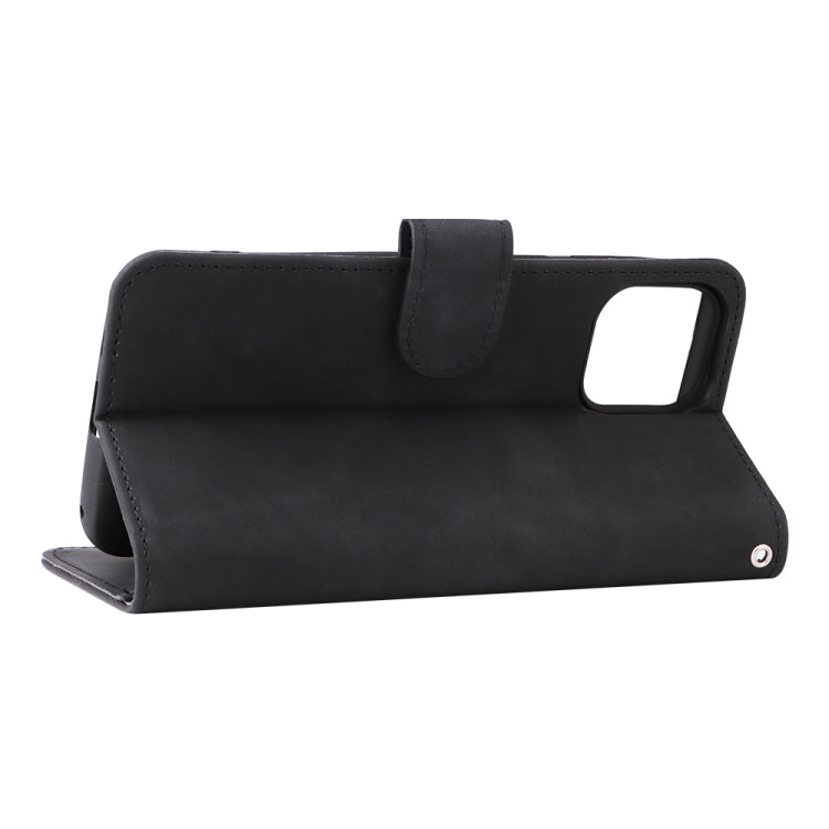 For Ulefone Note 6 Skin Feel Magnetic Flip Leather Phone Case(Black)