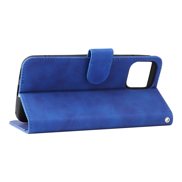 For Ulefone Note 6 Skin Feel Magnetic Flip Leather Phone Case(Blue)