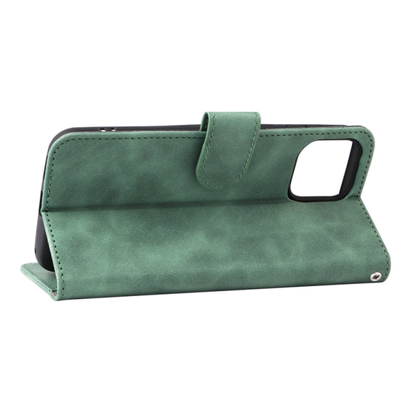For Ulefone Note 6 Skin Feel Magnetic Flip Leather Phone Case(Green)