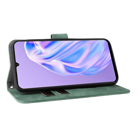 For Ulefone Note 6 Skin Feel Magnetic Flip Leather Phone Case(Green)