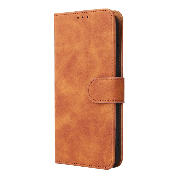 For Ulefone Note 6 Skin Feel Magnetic Flip Leather Phone Case(Brown)