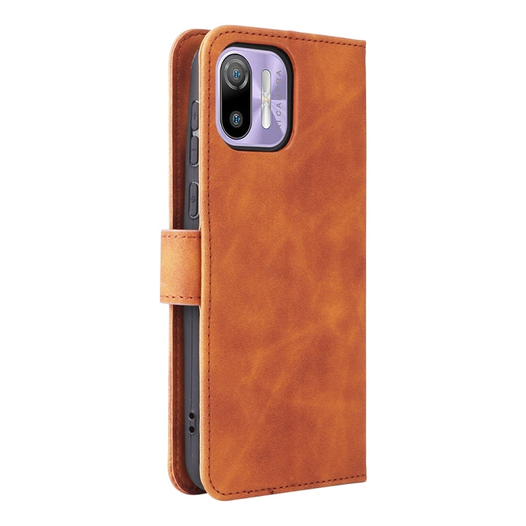 For Ulefone Note 6 Skin Feel Magnetic Flip Leather Phone Case(Brown)
