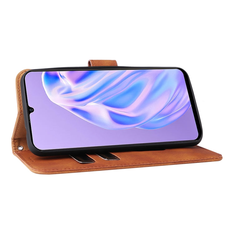 For Ulefone Note 6 Skin Feel Magnetic Flip Leather Phone Case(Brown)