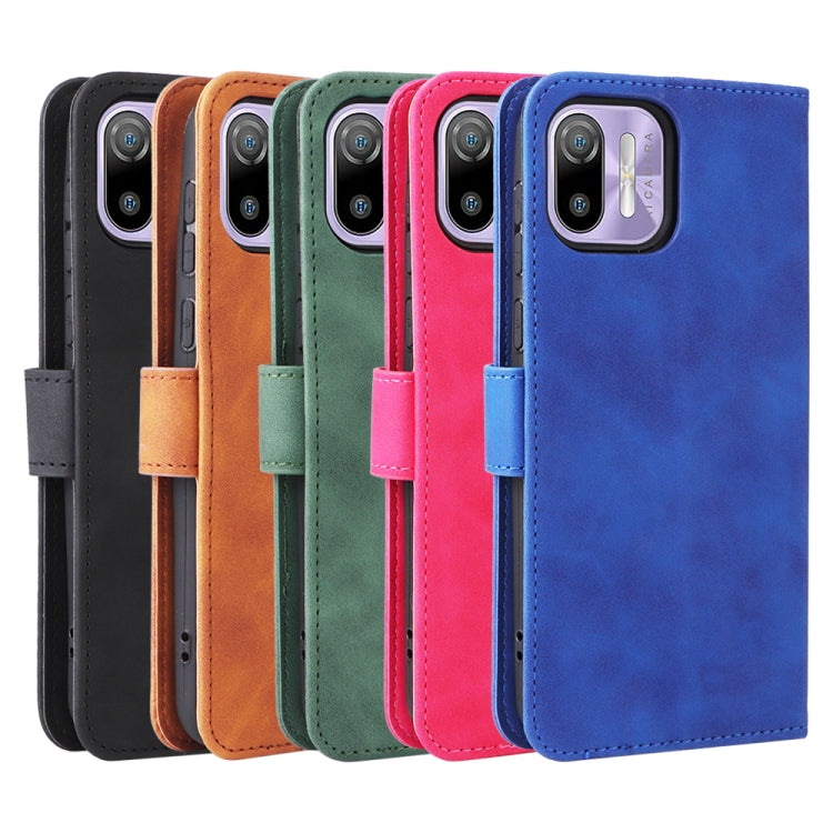 For Ulefone Note 6 Skin Feel Magnetic Flip Leather Phone Case(Brown)