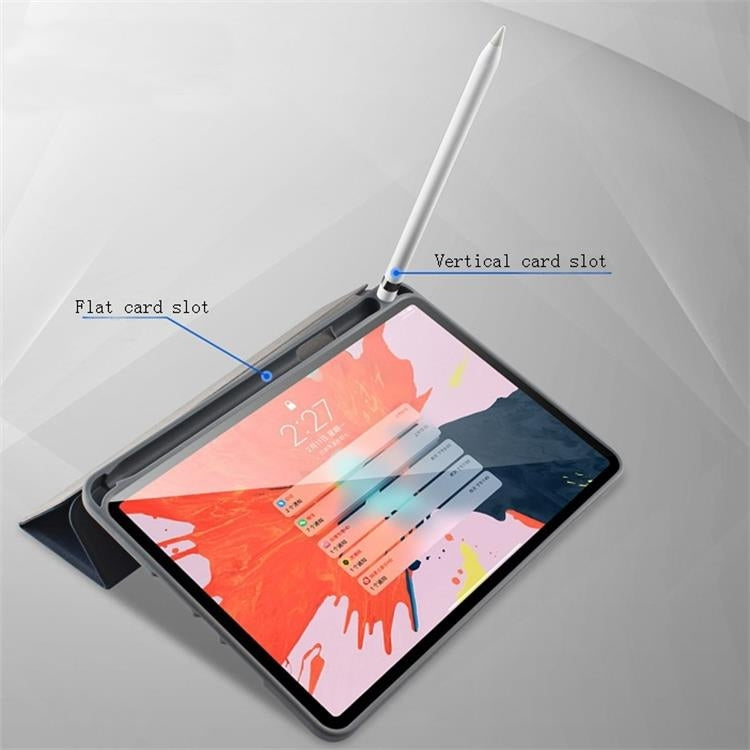 For  iPad 9.7 Mutural Exquisite Series Cloth Texture PU+TPU Leather Case with 3-Fold Holder & Pen Slot & Sleep & Wake-up Function(Green)