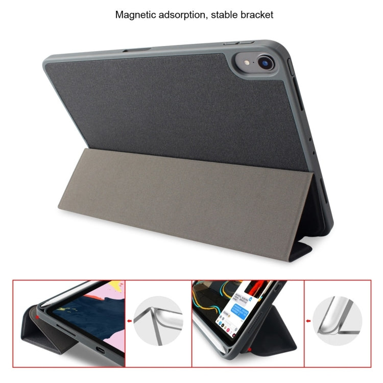 For iPad Pro 10.5 Mutural Exquisite Series Cloth Texture PU+TPU Leather Case with 3-Fold Holder & Pen Slot & Sleep & Wake-up Function(Green)