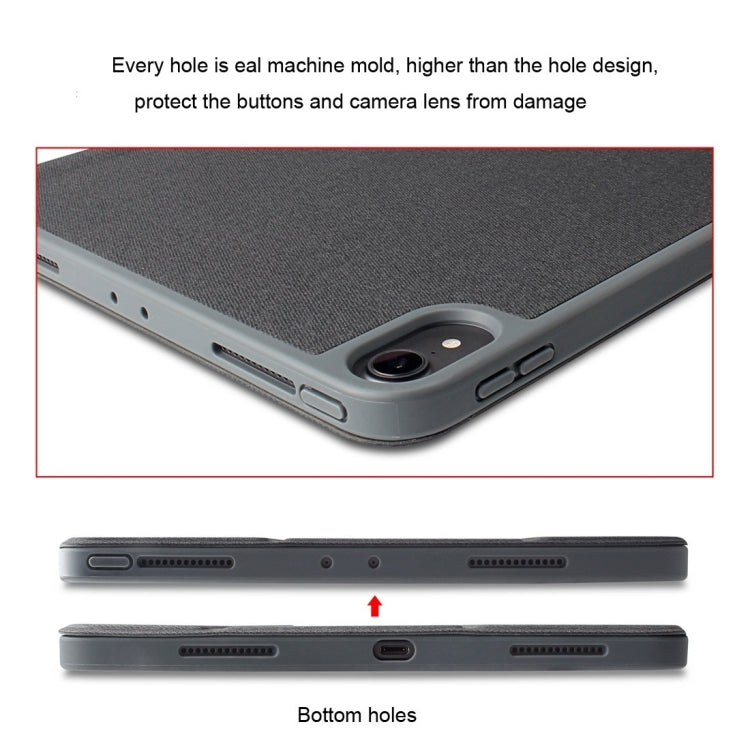 For iPad Pro 10.5 Mutural Exquisite Series Cloth Texture PU+TPU Leather Case with 3-Fold Holder & Pen Slot & Sleep & Wake-up Function(Green)