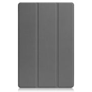 For Lenovo Tab P12 Pro 12.6 Three-folding Holder Custer Texture Leather Tablet Case(Grey)