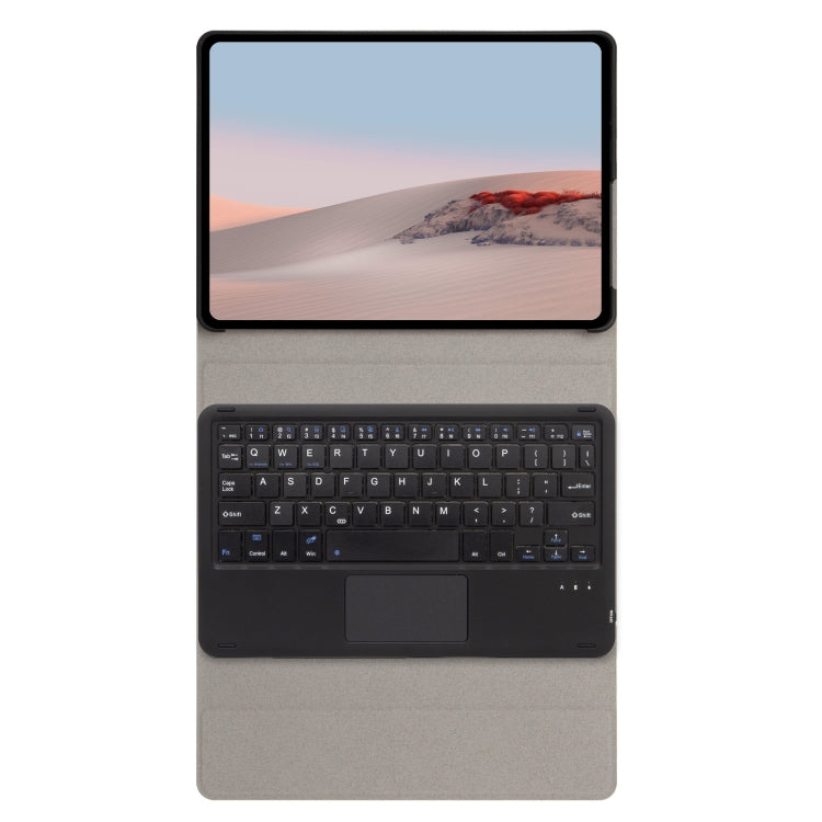 SFGO-A Tree Texture Bluetooth Keyboard Leather Case with Touchpad For Microsoft Surface Go 4 / 3 / 2 / 1(Black + Black)
