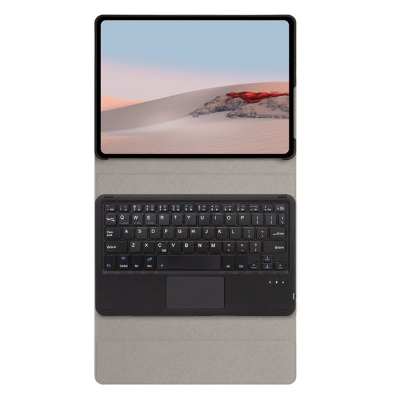 SFGO-A Tree Texture Bluetooth Keyboard Leather Case with Touchpad For Microsoft Surface Go 4 / 3 / 2 / 1(Black + Black)