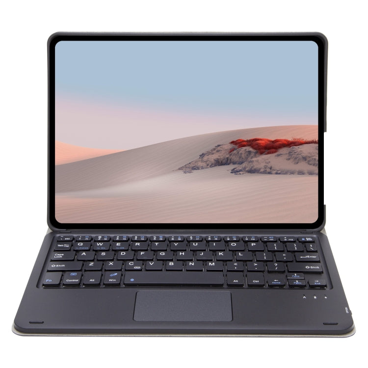 SFGO-A Tree Texture Bluetooth Keyboard Leather Case with Touchpad For Microsoft Surface Go 4 / 3 / 2 / 1(Black + Black)