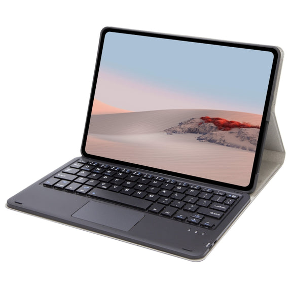 SFGO-A Tree Texture Bluetooth Keyboard Leather Case with Touchpad For Microsoft Surface Go 4 / 3 / 2 / 1(Black + Black)