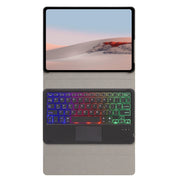 SFGO-AS Tree Texture Backlight Bluetooth Keyboard Leather Case with Touchpad For Microsoft Surface Go 4 / 3 / 2 / 1(Black + Black)