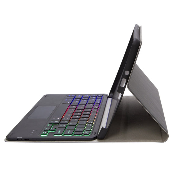 SFGO-AS Tree Texture Backlight Bluetooth Keyboard Leather Case with Touchpad For Microsoft Surface Go 4 / 3 / 2 / 1(Black + Black)