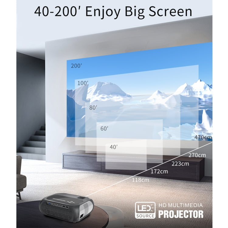 T7i 720P 200 ANSI Home Theater LED HD Digital Projector, Basic Version, UK Plug(Silver Grey)