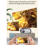 T7i 720P 200 ANSI Home Theater LED HD Digital Projector, Same Screen Version, EU Plug(Silver Grey)