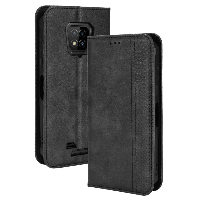 For Ulefone Armor 8 Magnetic Buckle Retro Texture Leather Phone Case(Black)