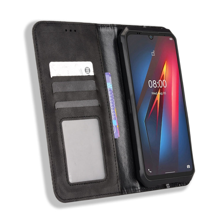 For Ulefone Armor 8 Magnetic Buckle Retro Texture Leather Phone Case(Black)
