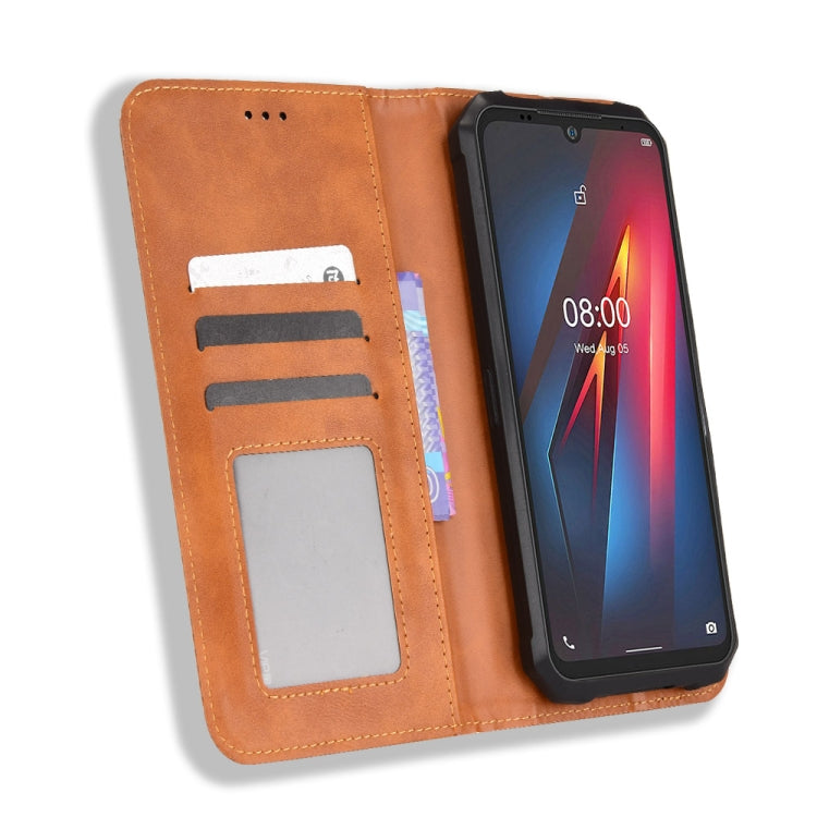 For Ulefone Armor 8 Magnetic Buckle Retro Texture Leather Phone Case(Brown)