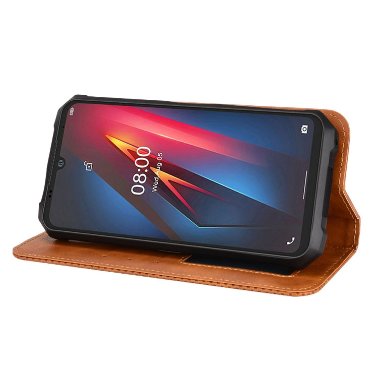 For Ulefone Armor 8 Magnetic Buckle Retro Texture Leather Phone Case(Brown)
