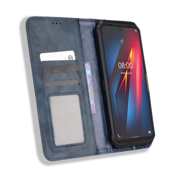 For Ulefone Armor 8 Magnetic Buckle Retro Texture Leather Phone Case(Blue)