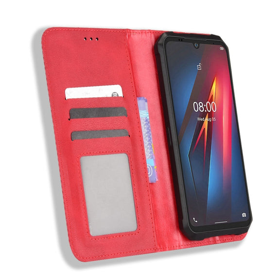 For Ulefone Armor 8 Magnetic Buckle Retro Texture Leather Phone Case(Red)