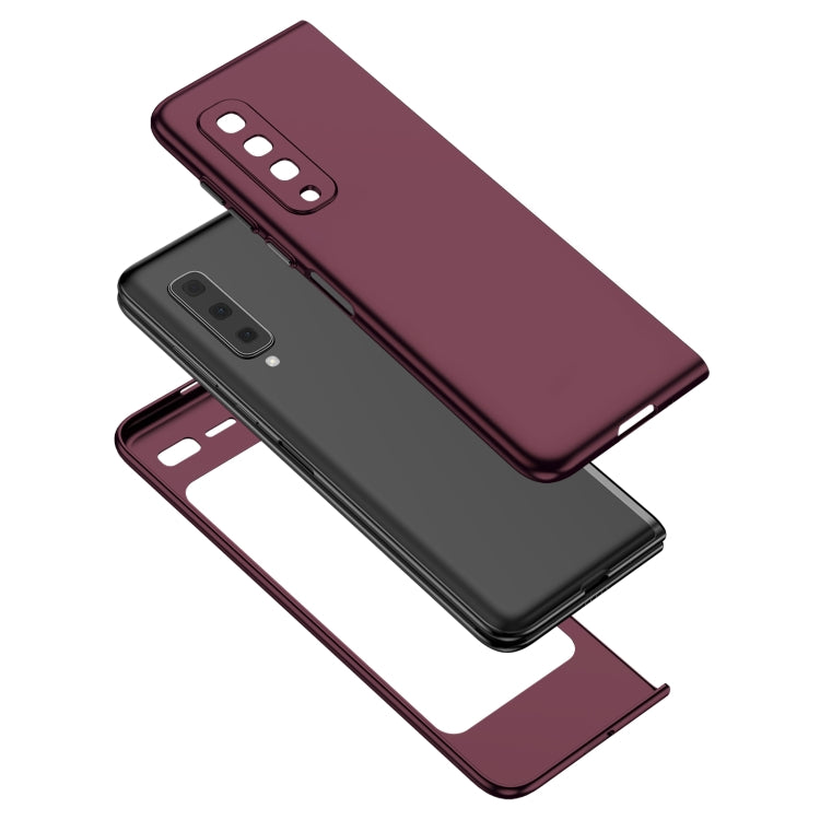 For Samsung Galaxy Fold Armor Foldable Phone Case(Wine Red)