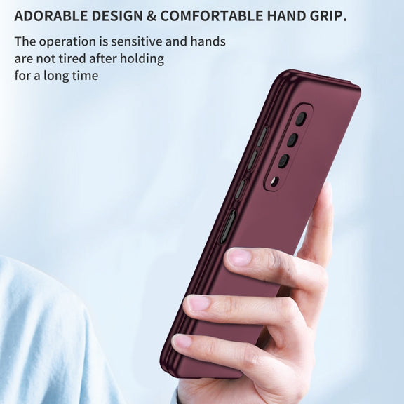 For Samsung Galaxy Fold Armor Foldable Phone Case(Wine Red)