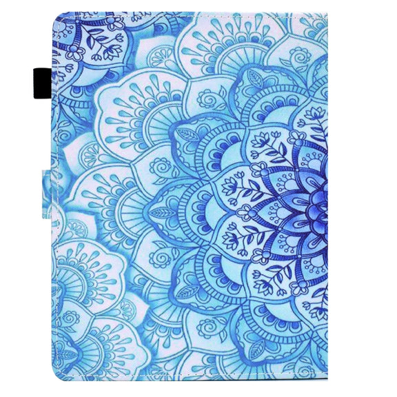 For 10 inch Tablet Electric Pressed TPU Leather Tablet Case(Green Flower)
