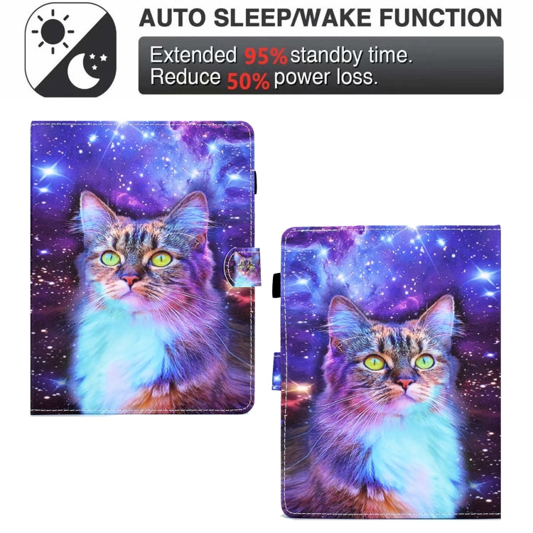For 10 inch Tablet Electric Pressed TPU Leather Tablet Case(Star Cat)