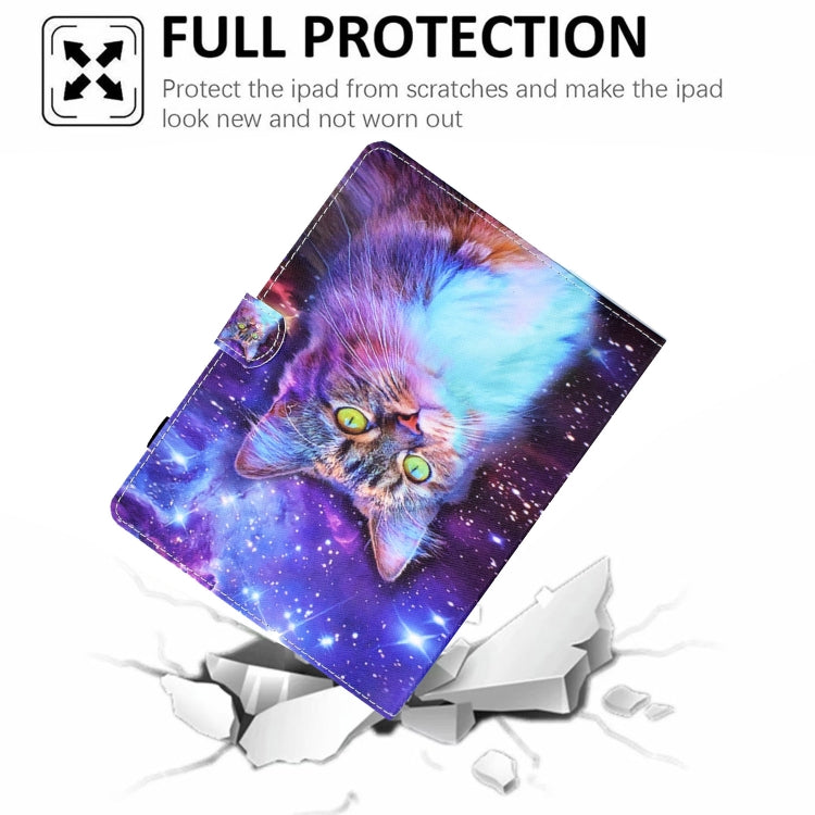 For 10 inch Tablet Electric Pressed TPU Leather Tablet Case(Star Cat)