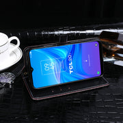 For TCL 20Y idewei Crocodile Texture Horizontal Flip Leather Phone Case(Dark Blue)