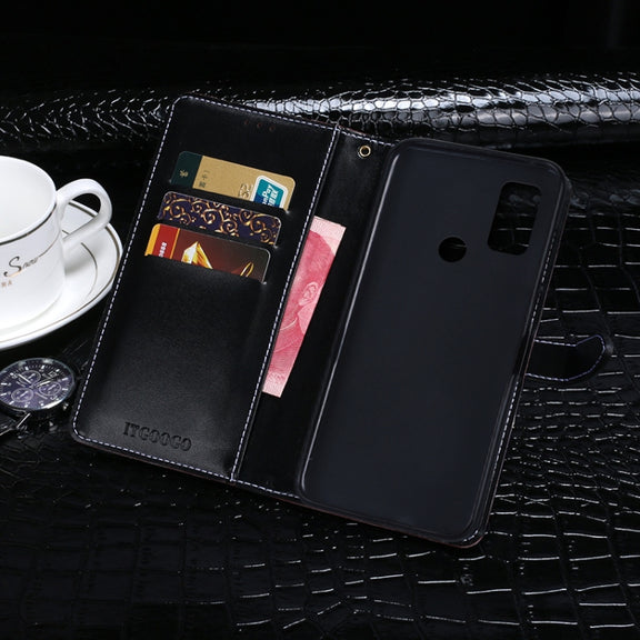 For TCL 20Y idewei Crocodile Texture Horizontal Flip Leather Phone Case(Black)