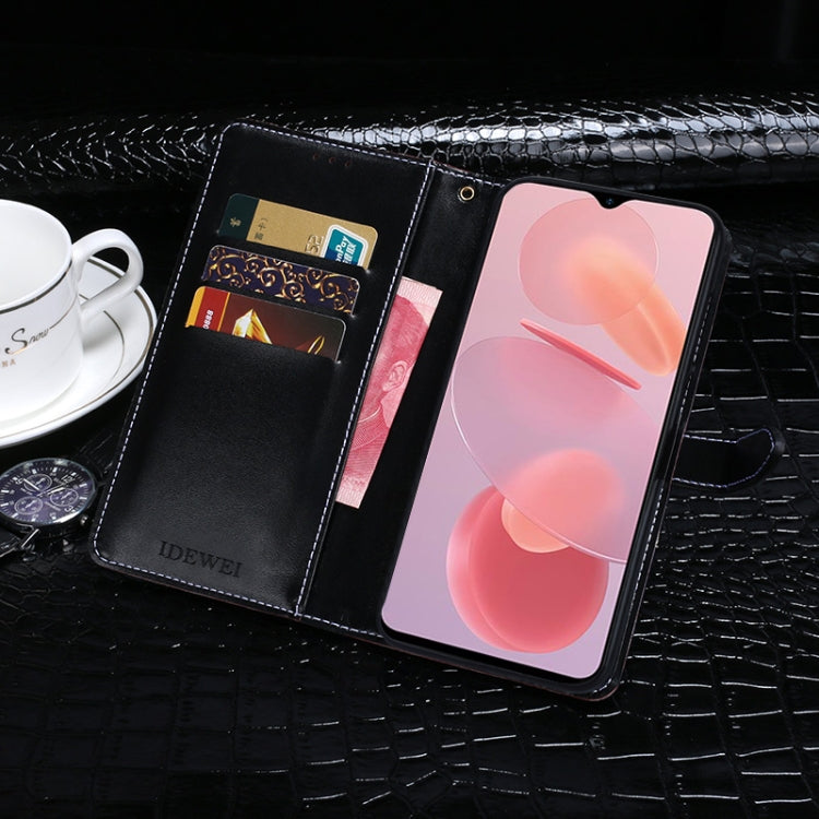 For Ulefone Note 12P idewei Crocodile Texture Horizontal Flip Phone Leather Phone Case(Black)