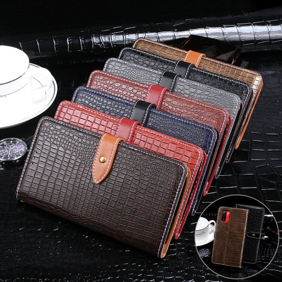 For Ulefone Note 12P idewei Crocodile Texture Horizontal Flip Phone Leather Phone Case(Black)