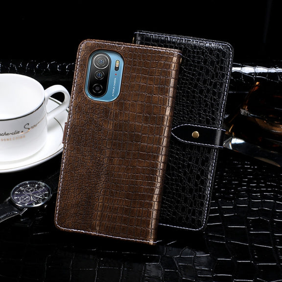 For Ulefone Note 13P idewei Crocodile Texture Horizontal Flip Phone Leather Phone Case(Black)